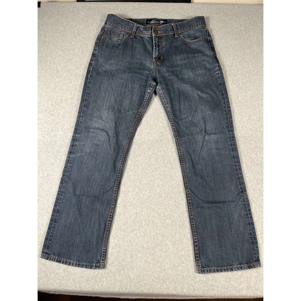 VTG Seven7 Mens Straight Leg Jeans Blue Denim 34x32 (Measures 34x30) Y2K